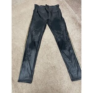 Spanx Leggings Womens Med Black Faux Leather High Rise Shaping Slimming‎ Pants